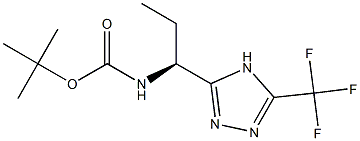 (S)-tert-butyl 1-(5-(trifluoromethyl)-4H-1,2,4-triazol-3-yl)propylcarbamate Struktur