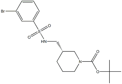 (S)-tert-Butyl 3-((3-bromophenylsulfonamido)methyl)piperidine-1-carboxylate
 Struktur