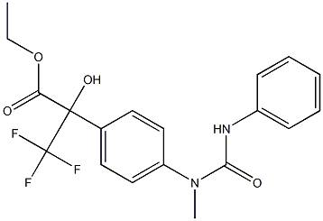 ethyl 2-{4-[(anilinocarbonyl)(methyl)amino]phenyl}-3,3,3-trifluoro-2-hydroxypropanoate Struktur