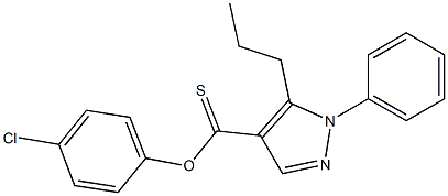 4-chlorophenyl 1-phenyl-5-propyl-1H-pyrazole-4-carbothioate Struktur