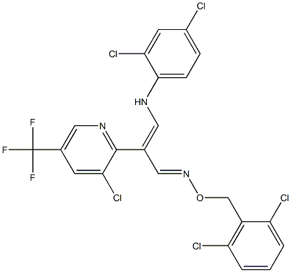 2-[3-chloro-5-(trifluoromethyl)-2-pyridinyl]-3-(2,4-dichloroanilino)acrylaldehyde O-(2,6-dichlorobenzyl)oxime Struktur