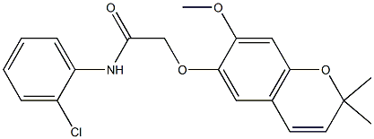 N1-(2-chlorophenyl)-2-[(7-methoxy-2,2-dimethyl-2H-chromen-6-yl)oxy]acetamide Struktur