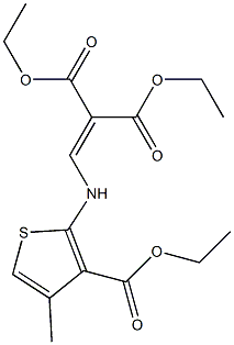 diethyl 2-({[3-(ethoxycarbonyl)-4-methyl-2-thienyl]amino}methylidene)malonate Struktur