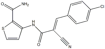 3-{[3-(4-chlorophenyl)-2-cyanoacryloyl]amino}thiophene-2-carboxamide Struktur