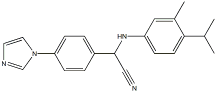 2-[4-(1H-imidazol-1-yl)phenyl]-2-(4-isopropyl-3-methylanilino)acetonitrile Struktur