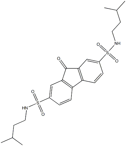 N2,N7-diisopentyl-9-oxo-9H-2,7-fluorenedisulfonamide Struktur