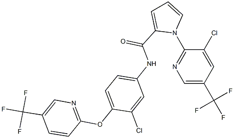 1-[3-chloro-5-(trifluoromethyl)-2-pyridinyl]-N-(3-chloro-4-{[5-(trifluoromethyl)-2-pyridinyl]oxy}phenyl)-1H-pyrrole-2-carboxamide Struktur