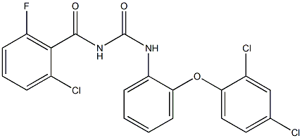 N-(2-chloro-6-fluorobenzoyl)-N'-[2-(2,4-dichlorophenoxy)phenyl]urea Struktur