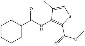 methyl 3-[(cyclohexylcarbonyl)amino]-4-methyl-2-thiophenecarboxylate Struktur