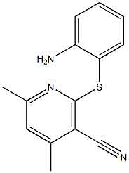 2-[(2-aminophenyl)sulfanyl]-4,6-dimethylnicotinonitrile Struktur