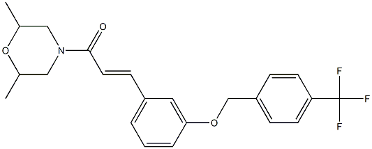 (E)-1-(2,6-dimethylmorpholino)-3-(3-{[4-(trifluoromethyl)benzyl]oxy}phenyl)-2-propen-1-one Struktur