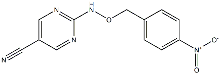 2-{[(4-nitrobenzyl)oxy]amino}-5-pyrimidinecarbonitrile Struktur