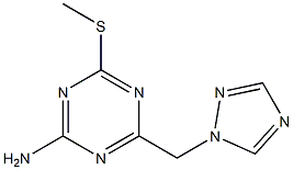 4-(methylsulfanyl)-6-(1H-1,2,4-triazol-1-ylmethyl)-1,3,5-triazin-2-ylamine Struktur