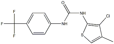 N-(3-chloro-4-methyl-2-thienyl)-N'-[4-(trifluoromethyl)phenyl]urea Struktur