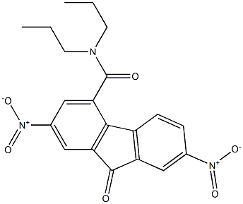 N4,N4-dipropyl-2,7-dinitro-9-oxo-9H-fluorene-4-carboxamide Struktur