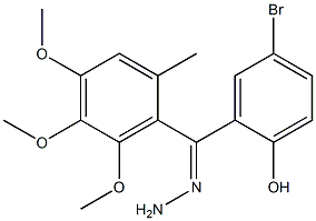 4-bromo-2-[2-(3,4,5-trimethoxybenzylidene)carbohydrazonoyl]phenol Struktur