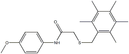 N1-(4-methoxyphenyl)-2-[(2,3,4,5,6-pentamethylbenzyl)thio]acetamide Struktur