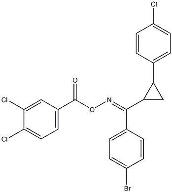 4-{[({(4-bromophenyl)[2-(4-chlorophenyl)cyclopropyl]methylene}amino)oxy]carbonyl}-1,2-dichlorobenzene Struktur