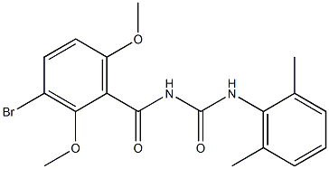 N-(3-bromo-2,6-dimethoxybenzoyl)-N'-(2,6-dimethylphenyl)urea Struktur