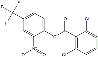 2-nitro-4-(trifluoromethyl)phenyl 2,6-dichlorobenzoate Struktur