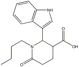 1-butyl-2-(1H-indol-3-yl)-6-oxo-3-piperidinecarboxylic acid Struktur