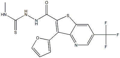 2-{[3-(2-furyl)-6-(trifluoromethyl)thieno[3,2-b]pyridin-2-yl]carbonyl}-N-methyl-1-hydrazinecarbothioamide Struktur