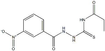 N1-{[2-(3-nitrobenzoyl)hydrazino]carbothioyl}propanamide Struktur