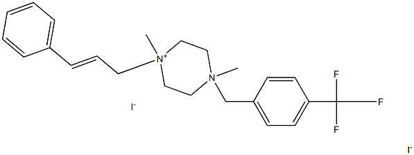 1,4-dimethyl-1-[(E)-3-phenyl-2-propenyl]-4-[4-(trifluoromethyl)benzyl]piperazinium diiodide Struktur