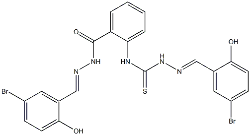 N1-(2-{[2-(5-bromo-2-hydroxybenzylidene)hydrazino]carbonyl}phenyl)-2-(5-bromo-2-hydroxybenzylidene)hydrazine-1-carbothioamide Struktur