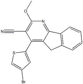 4-(4-bromo-2-thienyl)-2-methoxy-5H-indeno[1,2-b]pyridine-3-carbonitrile Struktur