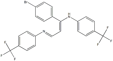 N1-(1-(4-bromophenyl)-3-{[4-(trifluoromethyl)phenyl]imino}prop-1-enyl)-4-(trifluoromethyl)aniline Struktur