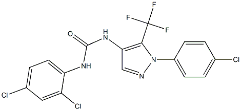 N-[1-(4-chlorophenyl)-5-(trifluoromethyl)-1H-pyrazol-4-yl]-N'-(2,4-dichlorophenyl)urea Struktur