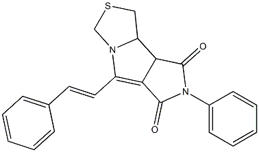 7-phenyl-5-[(E)-2-phenylethenyl]tetrahydropyrrolo[3',4':3,4]pyrrolo[1,2-c][1,3]thiazole-6,8(1H,7H)-dione Struktur