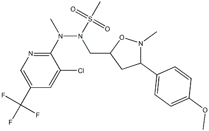 N'-[3-chloro-5-(trifluoromethyl)-2-pyridinyl]-N-{[3-(4-methoxyphenyl)-2-methyltetrahydro-5-isoxazolyl]methyl}-N'-methylmethanesulfonohydrazide Struktur