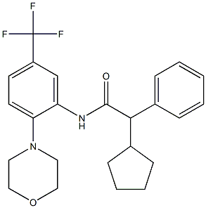 N1-[2-morpholino-5-(trifluoromethyl)phenyl]-2-cyclopentyl-2-phenylacetamide Struktur