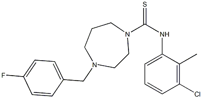 N1-(3-chloro-2-methylphenyl)-4-(4-fluorobenzyl)-1,4-diazepane-1-carbothioamide Struktur