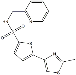 N2-(2-pyridylmethyl)-5-(2-methyl-1,3-thiazol-4-yl)thiophene-2-sulfonamide Struktur