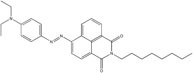 6-{2-[4-(diethylamino)phenyl]diaz-1-enyl}-2-octyl-2,3-dihydro-1H-benzo[de]isoquinoline-1,3-dione Struktur