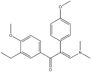 (E)-3-(dimethylamino)-1-(3-ethyl-4-methoxyphenyl)-2-(4-methoxyphenyl)prop-2-en-1-one Struktur