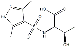 (2S,3R)-2-{[(3,5-dimethyl-1H-pyrazol-4-yl)sulfonyl]amino}-3-hydroxybutanoic acid Struktur