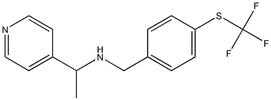 [1-(pyridin-4-yl)ethyl]({4-[(trifluoromethyl)sulfanyl]phenyl}methyl)amine Struktur