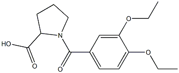 1-(3,4-diethoxybenzoyl)pyrrolidine-2-carboxylic acid Struktur