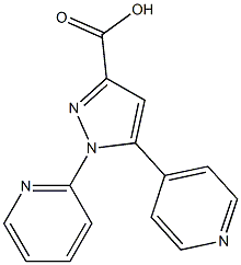 1-(pyridin-2-yl)-5-(pyridin-4-yl)-1H-pyrazole-3-carboxylic acid Struktur