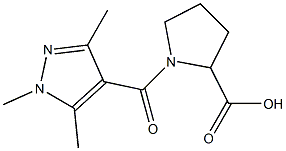 1-[(1,3,5-trimethyl-1H-pyrazol-4-yl)carbonyl]pyrrolidine-2-carboxylic acid Struktur