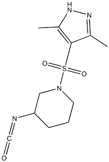 1-[(3,5-dimethyl-1H-pyrazole-4-)sulfonyl]-3-isocyanatopiperidine Struktur