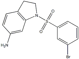 1-[(3-bromobenzene)sulfonyl]-2,3-dihydro-1H-indol-6-amine Struktur