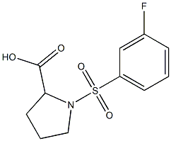 1-[(3-fluorophenyl)sulfonyl]pyrrolidine-2-carboxylic acid Struktur