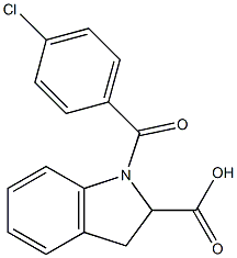 1-[(4-chlorophenyl)carbonyl]-2,3-dihydro-1H-indole-2-carboxylic acid Struktur