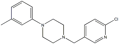 1-[(6-chloropyridin-3-yl)methyl]-4-(3-methylphenyl)piperazine Struktur