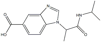 1-[1-(propan-2-ylcarbamoyl)ethyl]-1H-1,3-benzodiazole-5-carboxylic acid Struktur